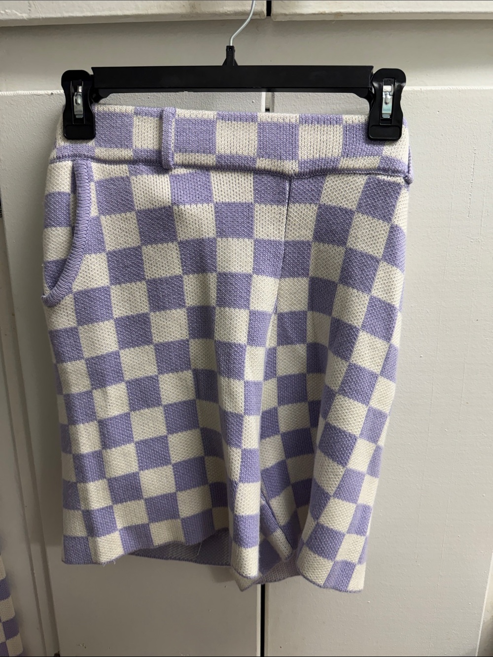 YITAI Lavender & Cream Checkered Collared Cardigan - Picture 2 of 10